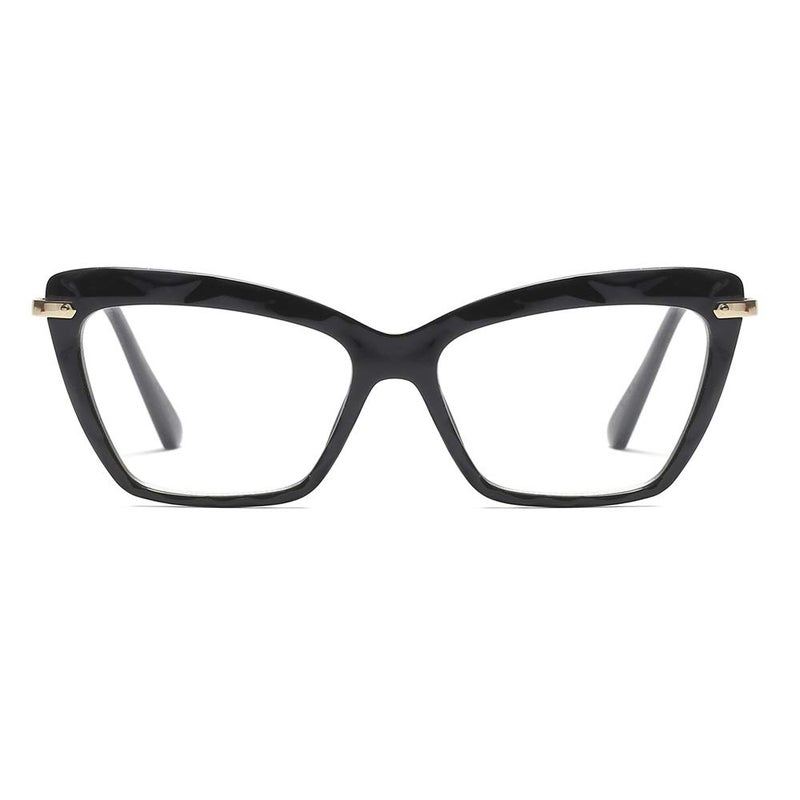 Jurchio Womens Cat Eye Reading Glasses Fashion Crystal Eyewear Frame (Black, 1.0, x) - Image 1